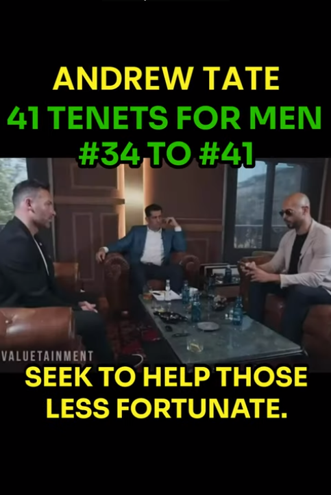 Andrew Tate 41 Tenets For Men #34 to #41