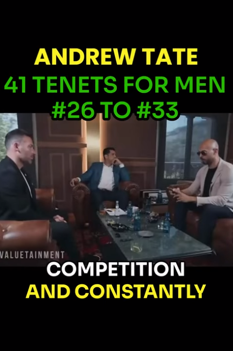 Andrew Tate 41 Tenets For Men #26 to #33