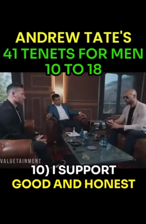 Andrew Tate 41 Tenets For Men 10 to18