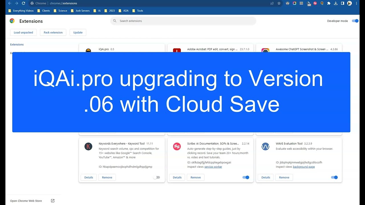 iQAi pro Upgrading To Version  .06 With Cloud Save